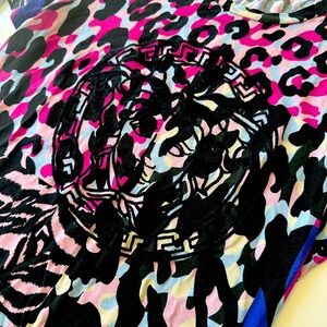 Authentic Versace Animal Print T Shirt 42 Medium Long Style Purch. in France